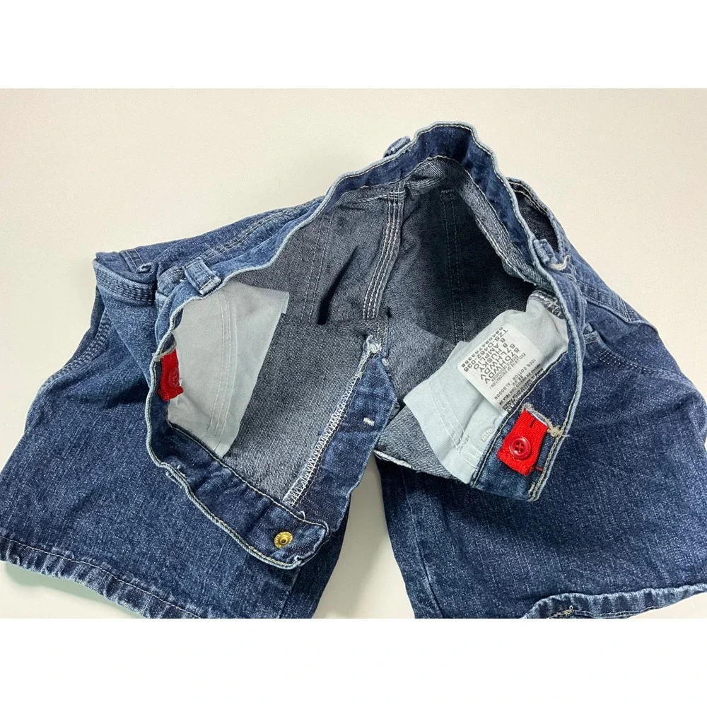 Vintage Wrangler Carpenter Jean Shorts Boys' Size 8 Husky‎ Blue Denim Baggy